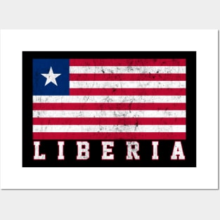 Liberia // Faded-Style Flag Design Posters and Art